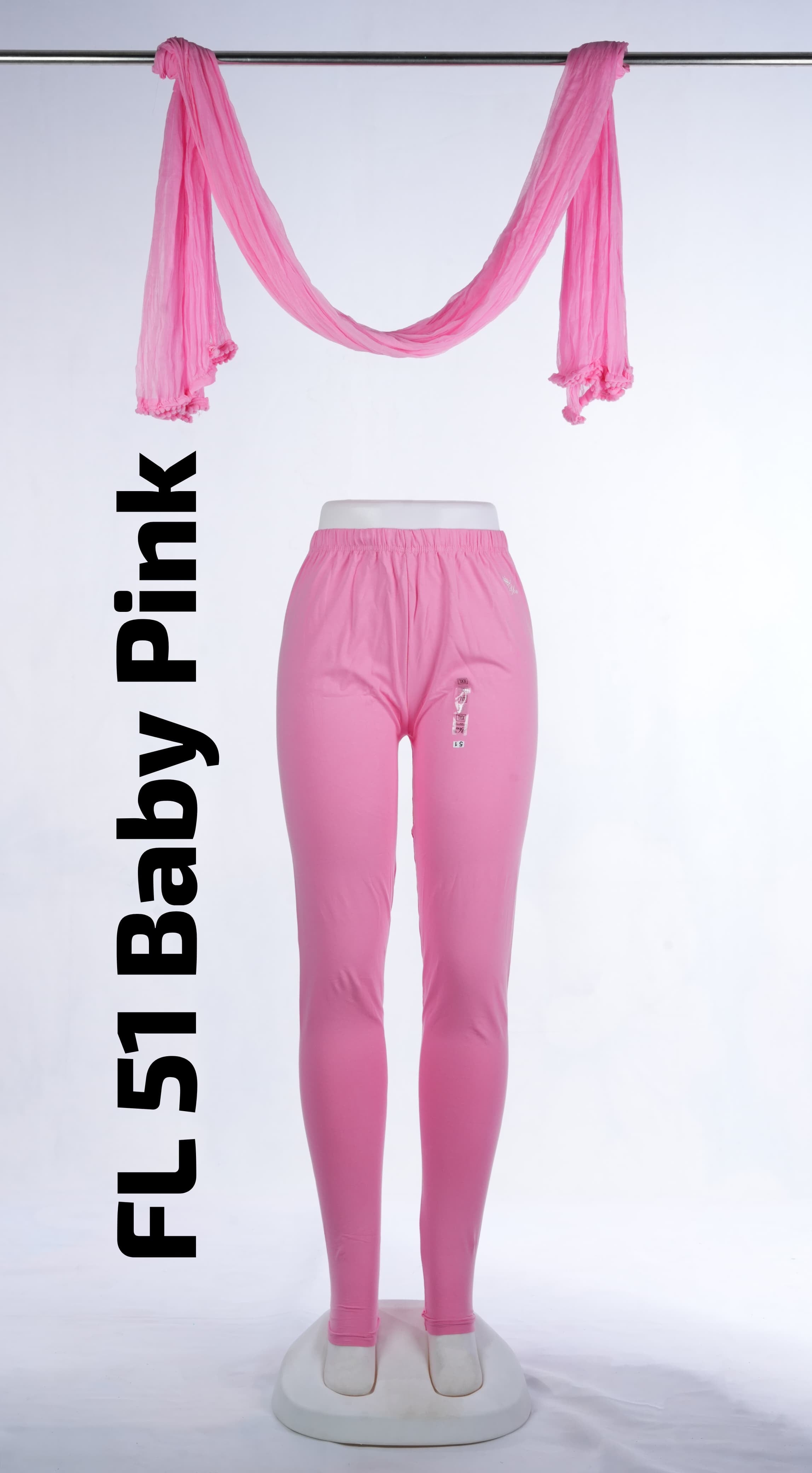 Premium Full Length Leggings (FL 51 Baby Pink)
