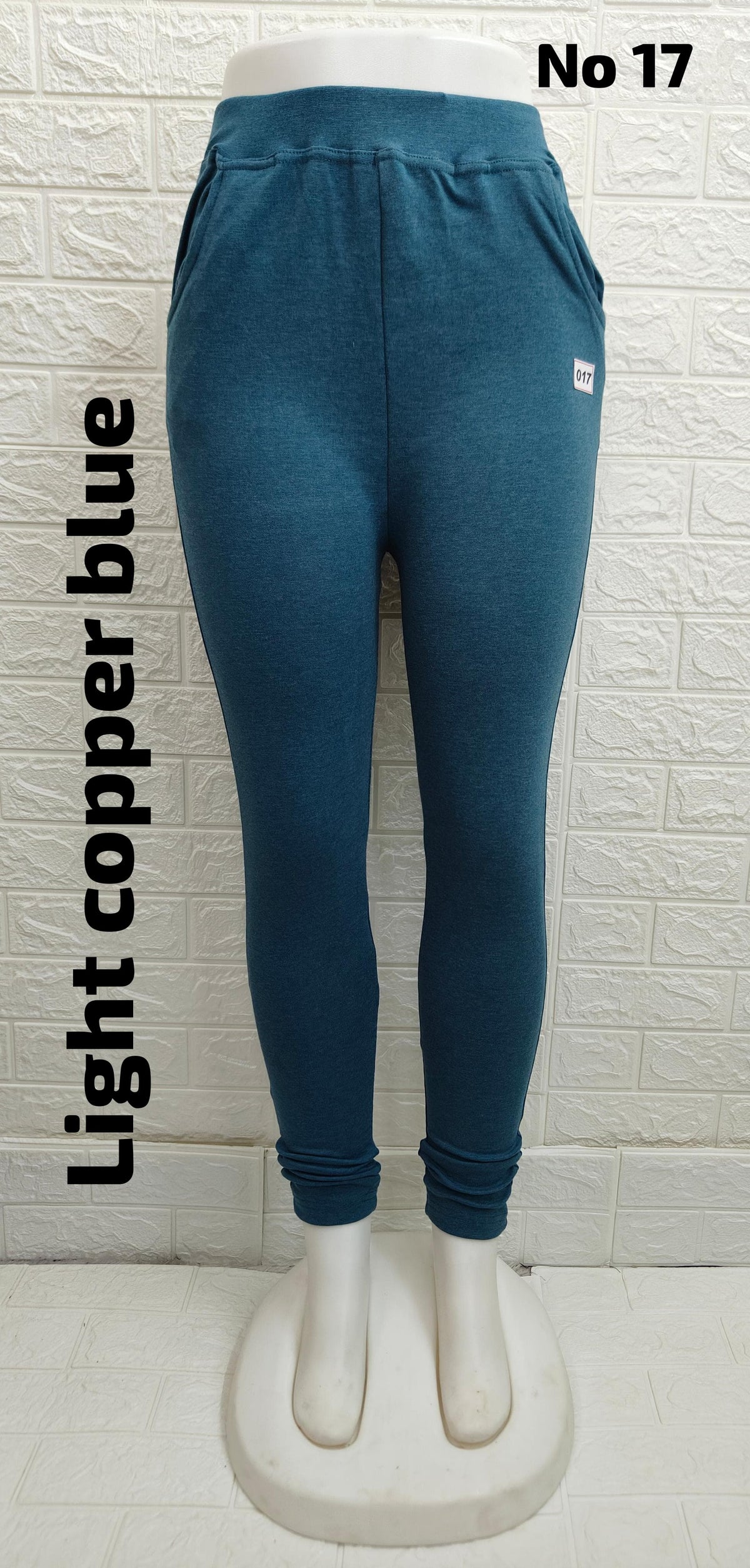 Miss India Full Length Jeggings With Pocket(Light Copper Blue No 17)