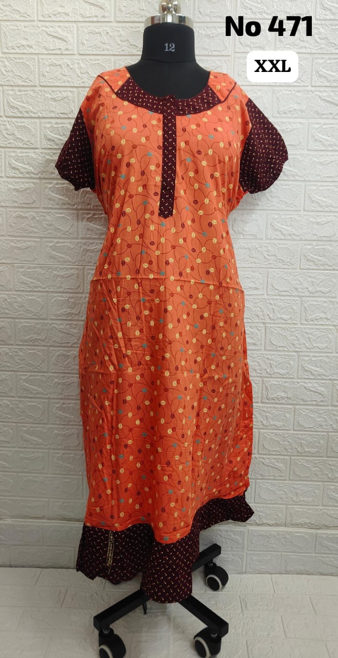 Premium Fancy Frock Model Nighty With Puff Hand (No 471)