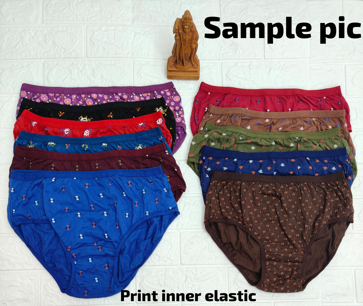 Premium Print inner elastic panties (Random colour)(3 pcs in 1 box)