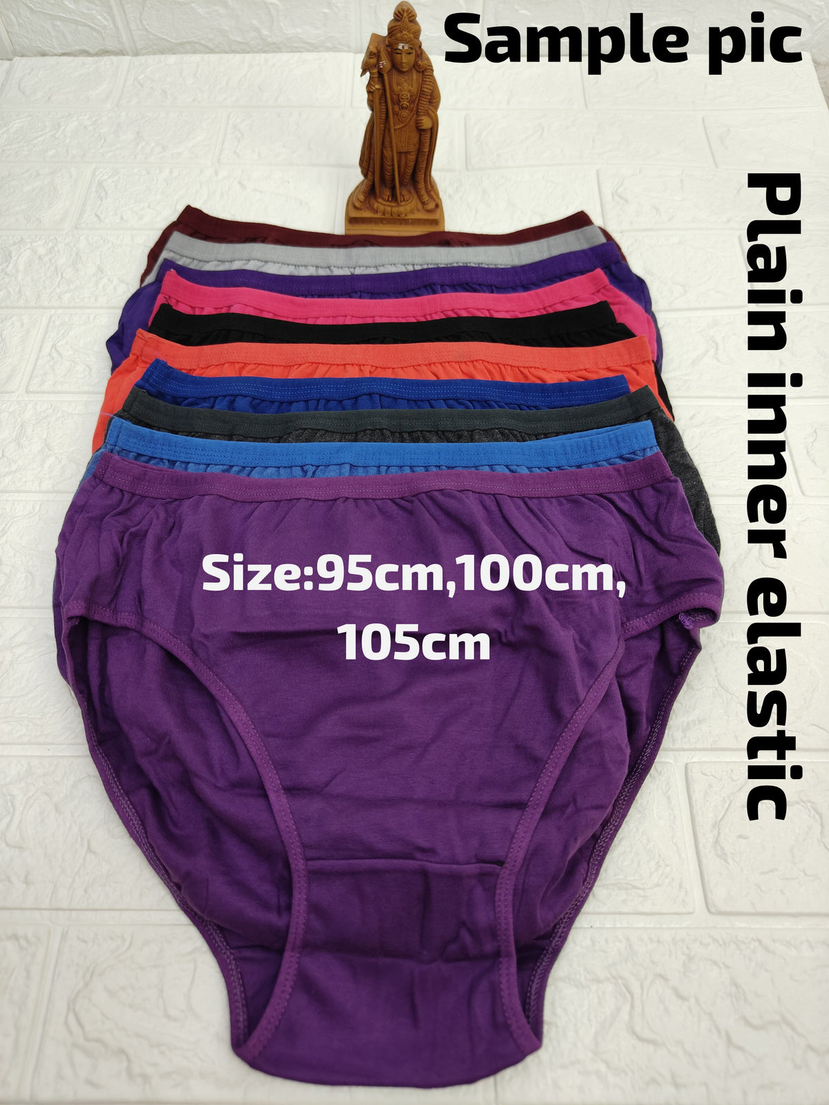 Premium Plain inner elastic panties (Random colour)(3 pcs in 1 box)