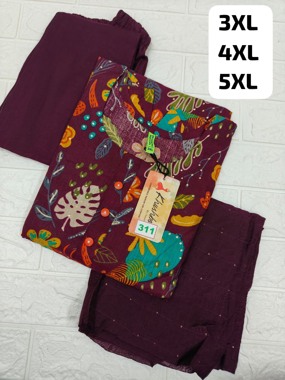 Vertican 3 Pcs Set (Plus Size) (No 311)