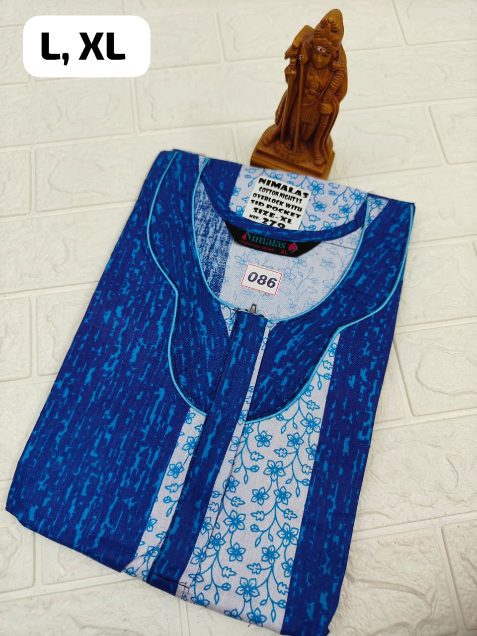 Pure Cotton Zip Nighty (No.86)