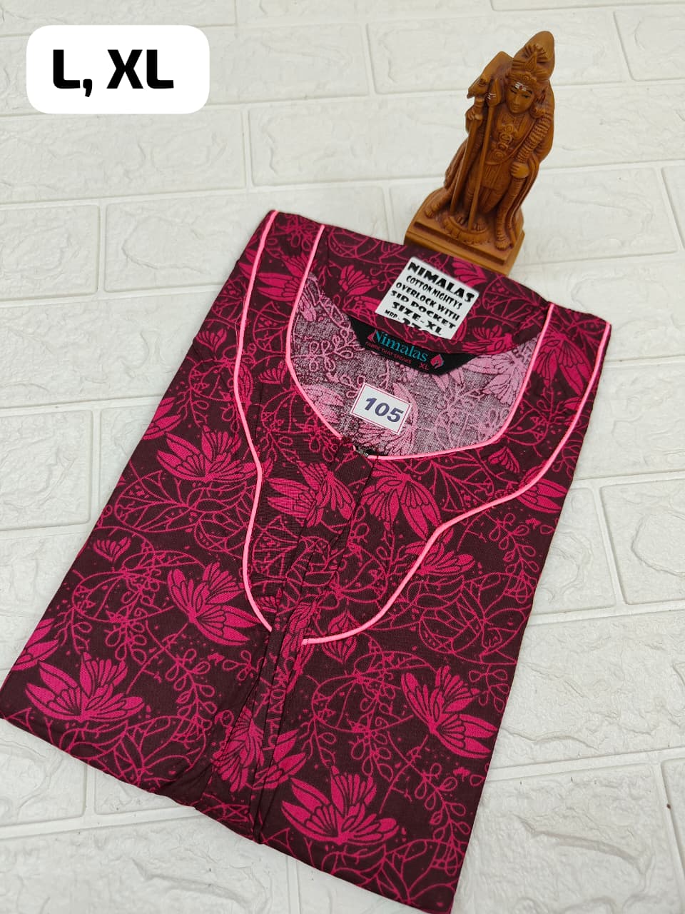 Pure Cotton Zip Nighty (No.105)