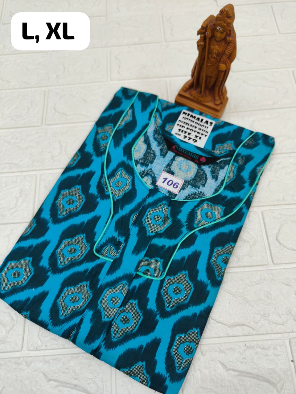 Pure Cotton Zip Nighty (No.106)