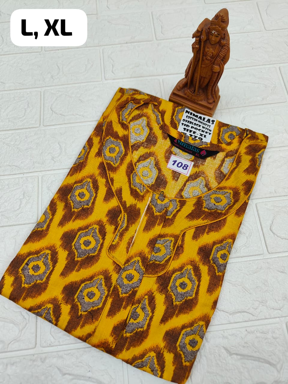 Pure Cotton Zip Nighty (No.108)