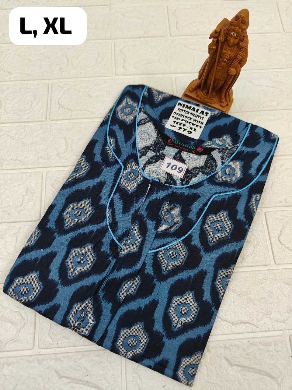 Pure Cotton Zip Nighty (No.109)