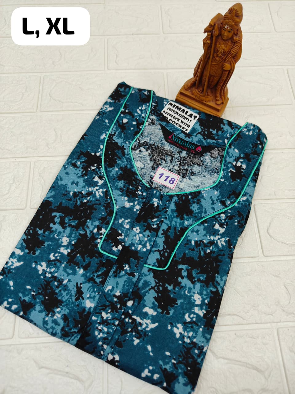 Pure Cotton Zip Nighty (No.118)