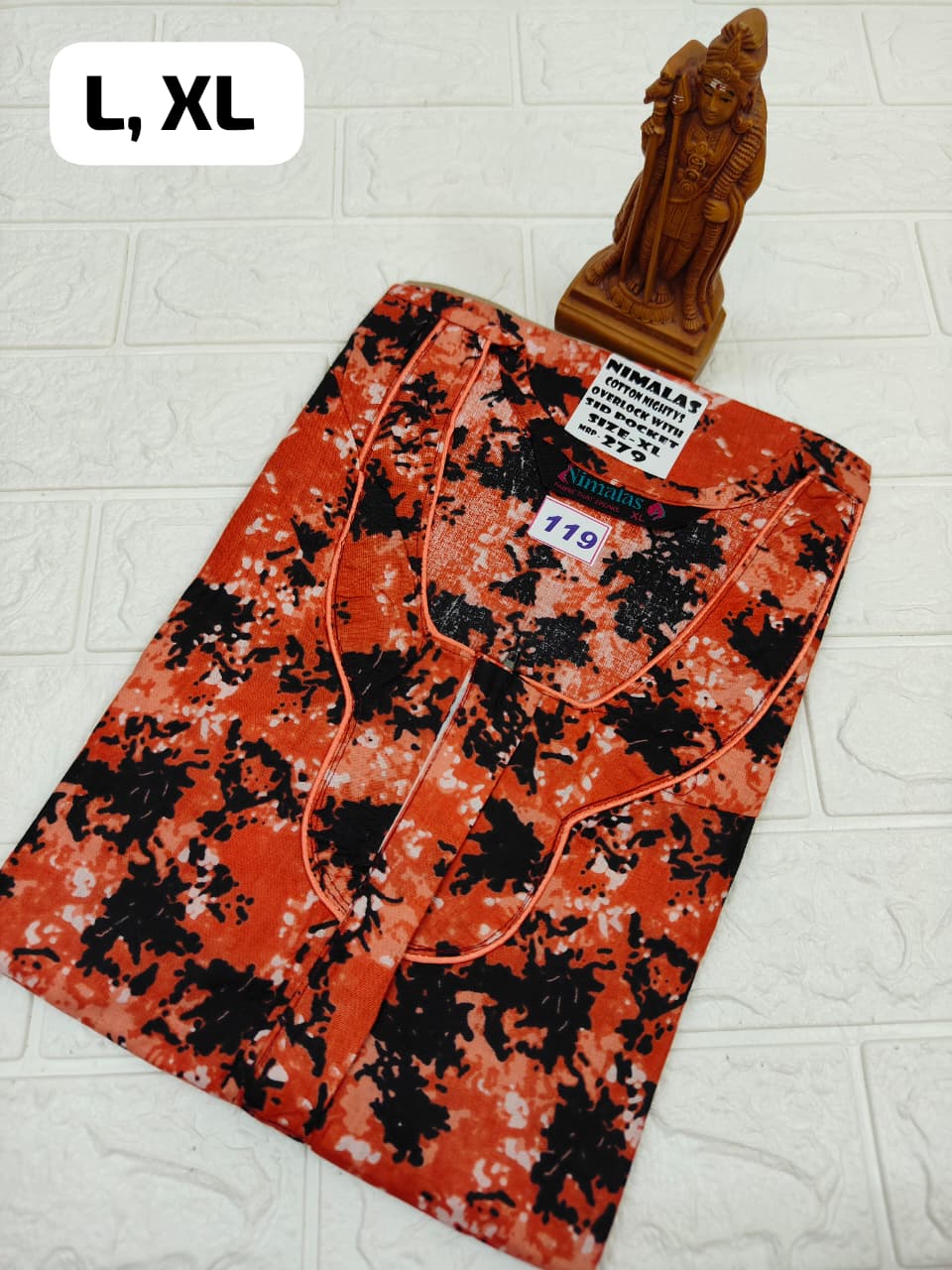 Pure Cotton Zip Nighty (No.119)