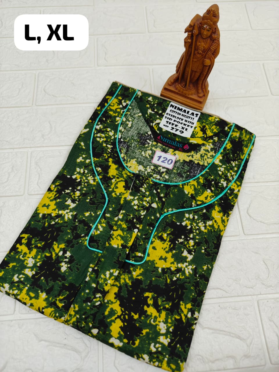 Pure Cotton Zip Nighty (No.120)