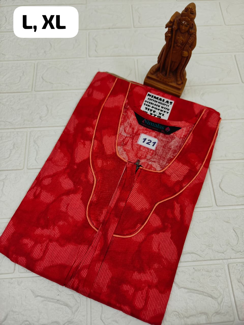 Pure Cotton Zip Nighty (No.121)