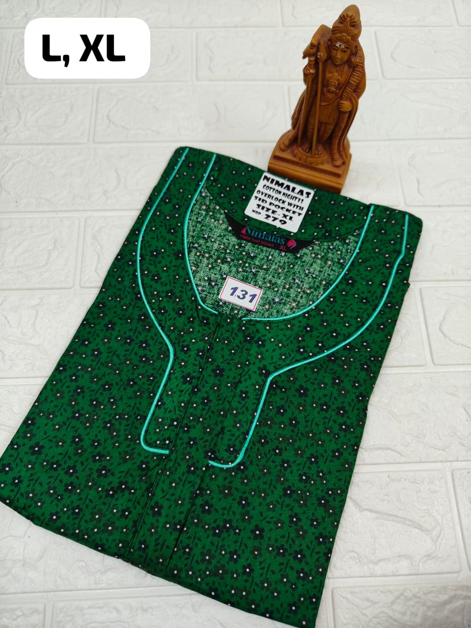 Pure Cotton Zip Nighty (No.131)