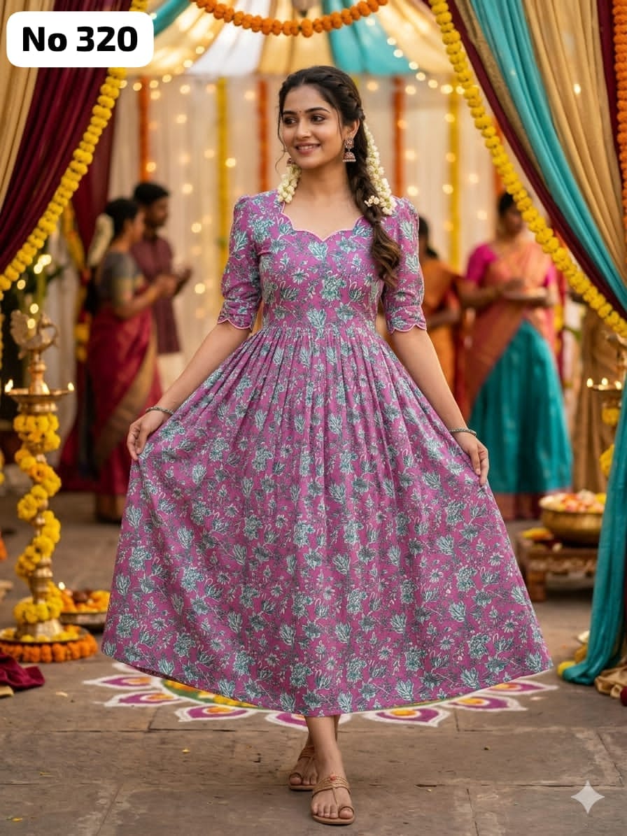 Kalamkari Cotton Anarkali (No 320)