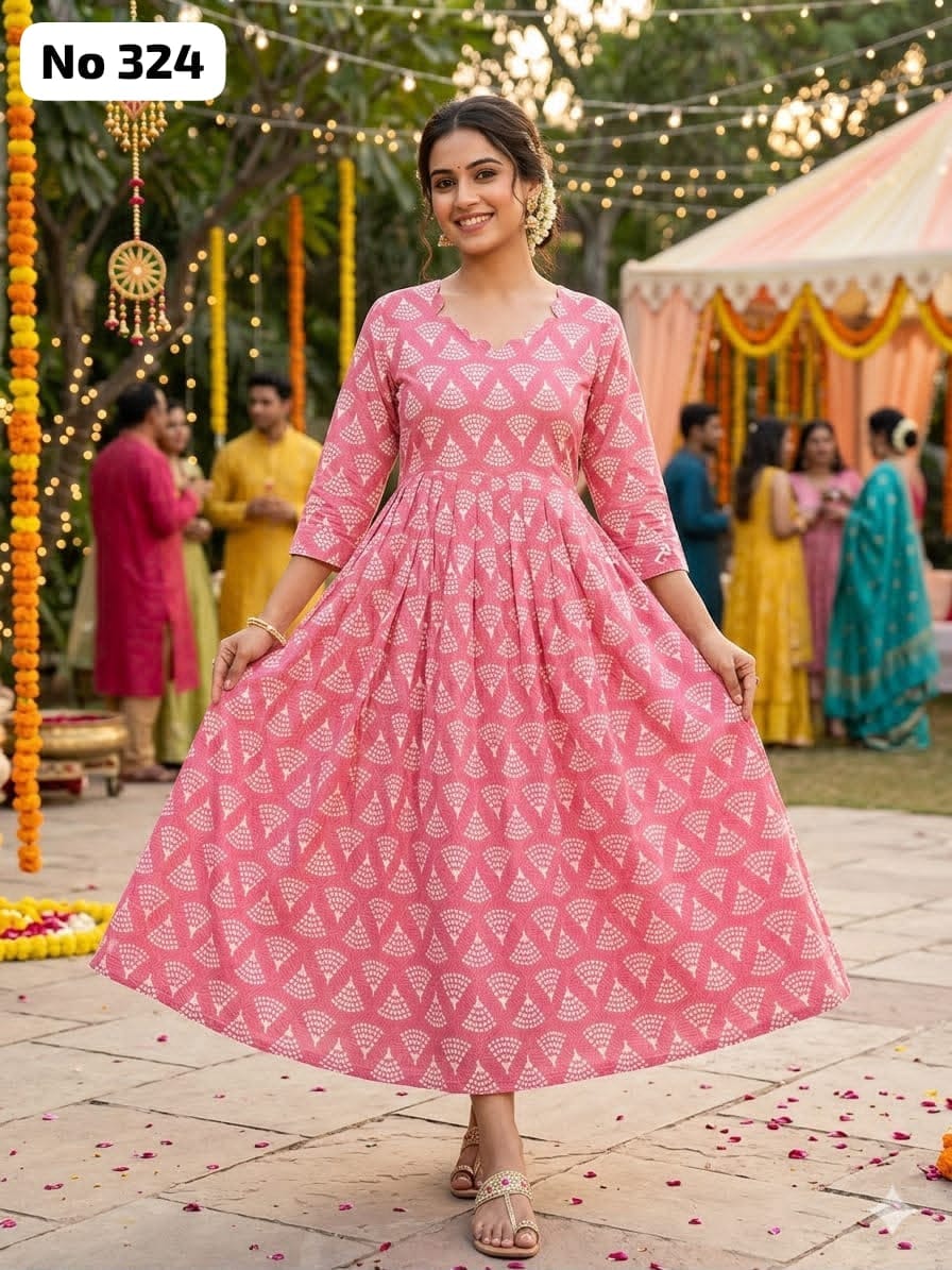 Kalamkari Cotton Anarkali (No 324)