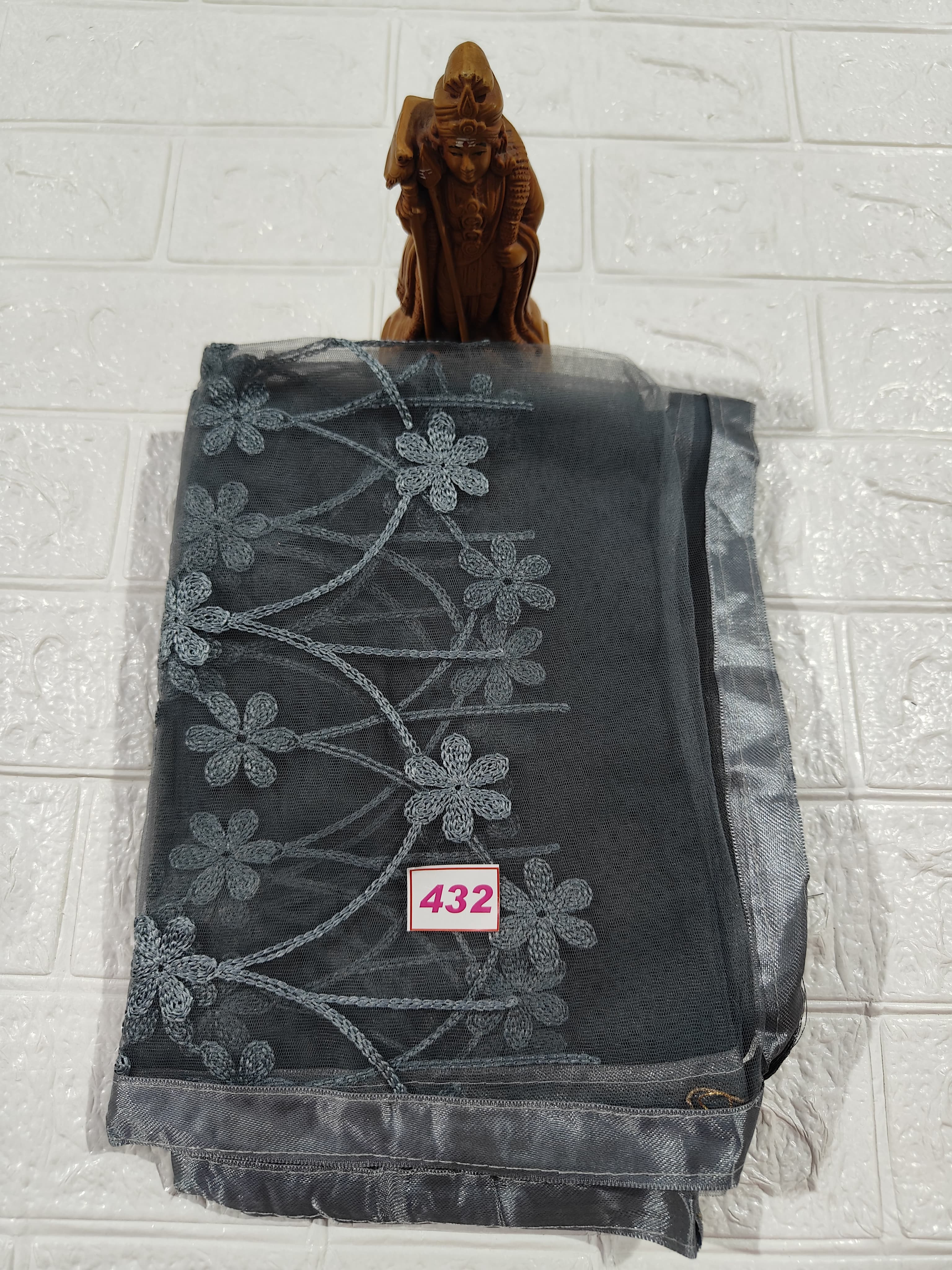 Netted Embroidery Dupatta (No 432)