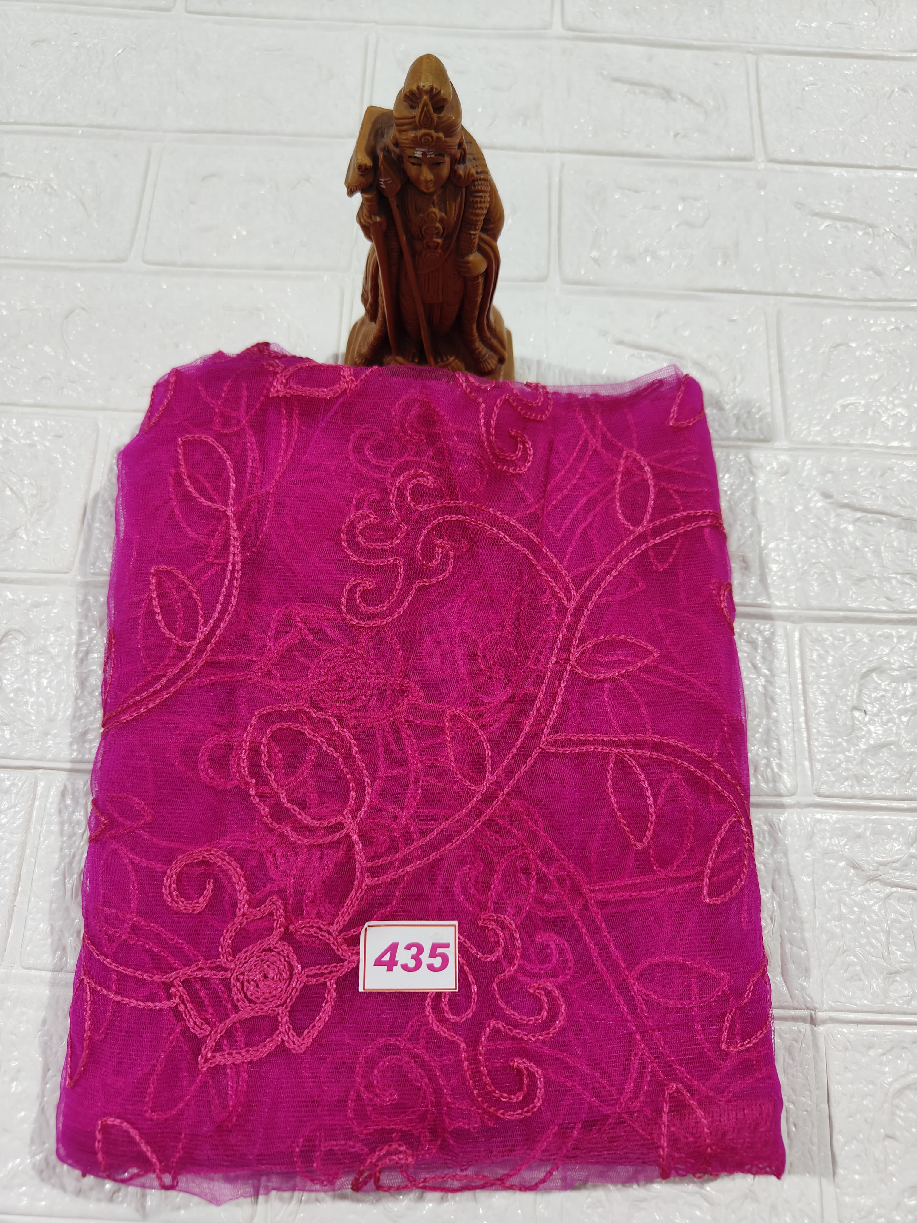 Netted Embroidery Dupatta (No 435)