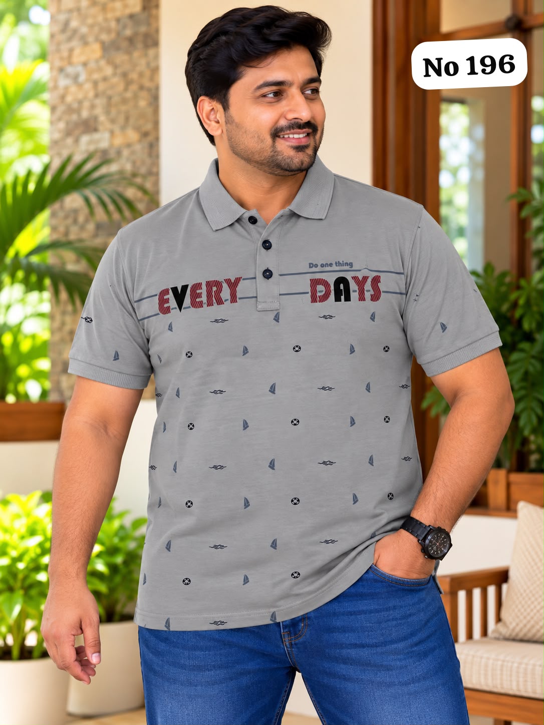 Branded Premium Cotton Lycra T-Shirt (No 196)(2XL)