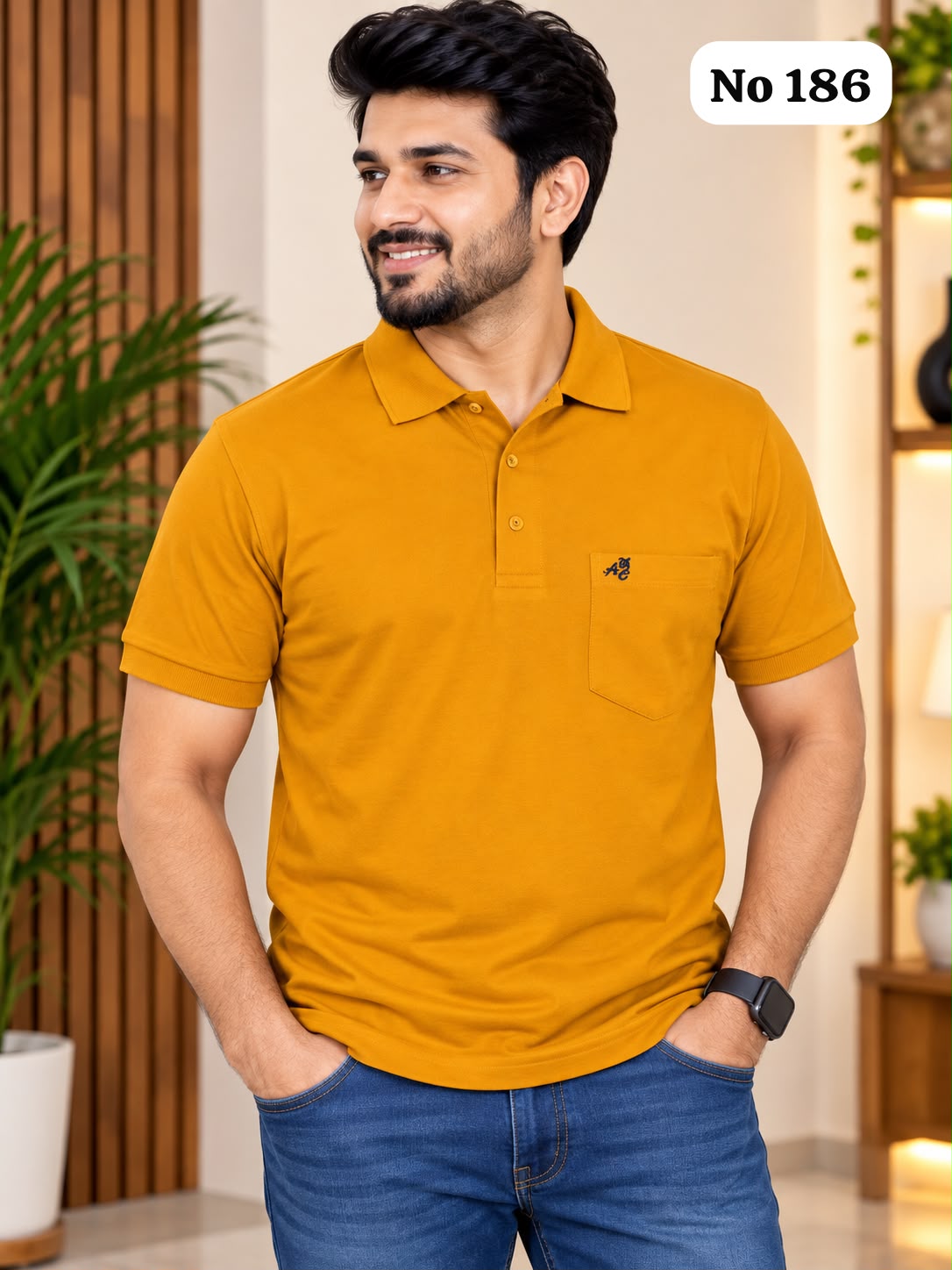 Branded Premium Cotton Lycra T-Shirt (No 186)(L,2XL)