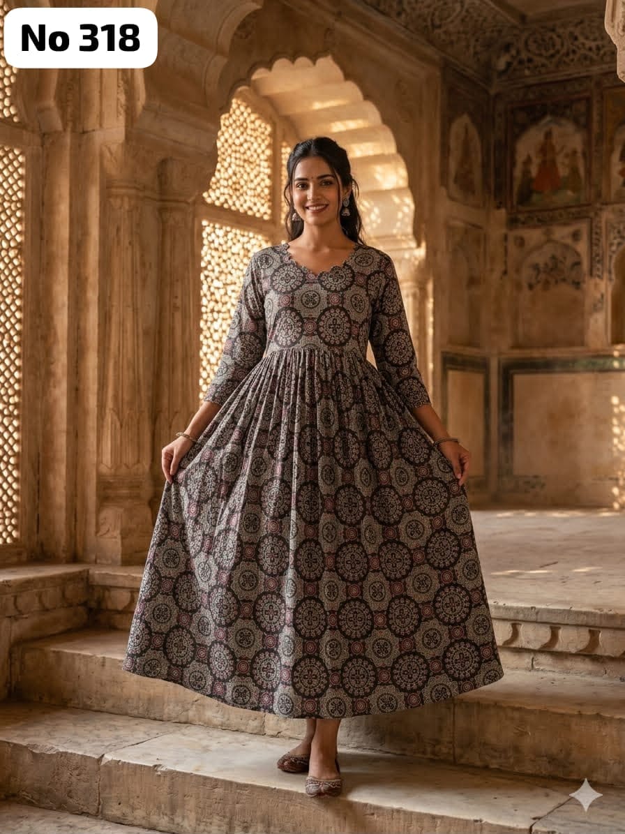 Kalamkari Cotton Anarkali (No 318)