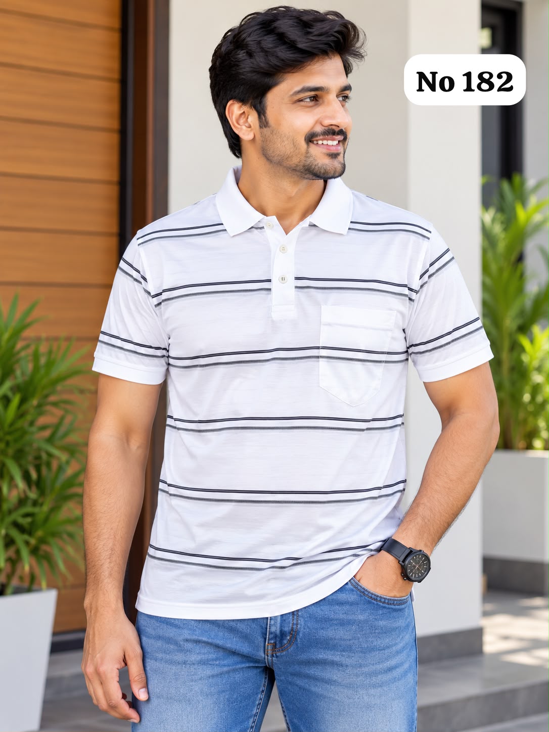 Branded Premium Cotton Lycra T-Shirt (No 182)(L,XL,2XL)