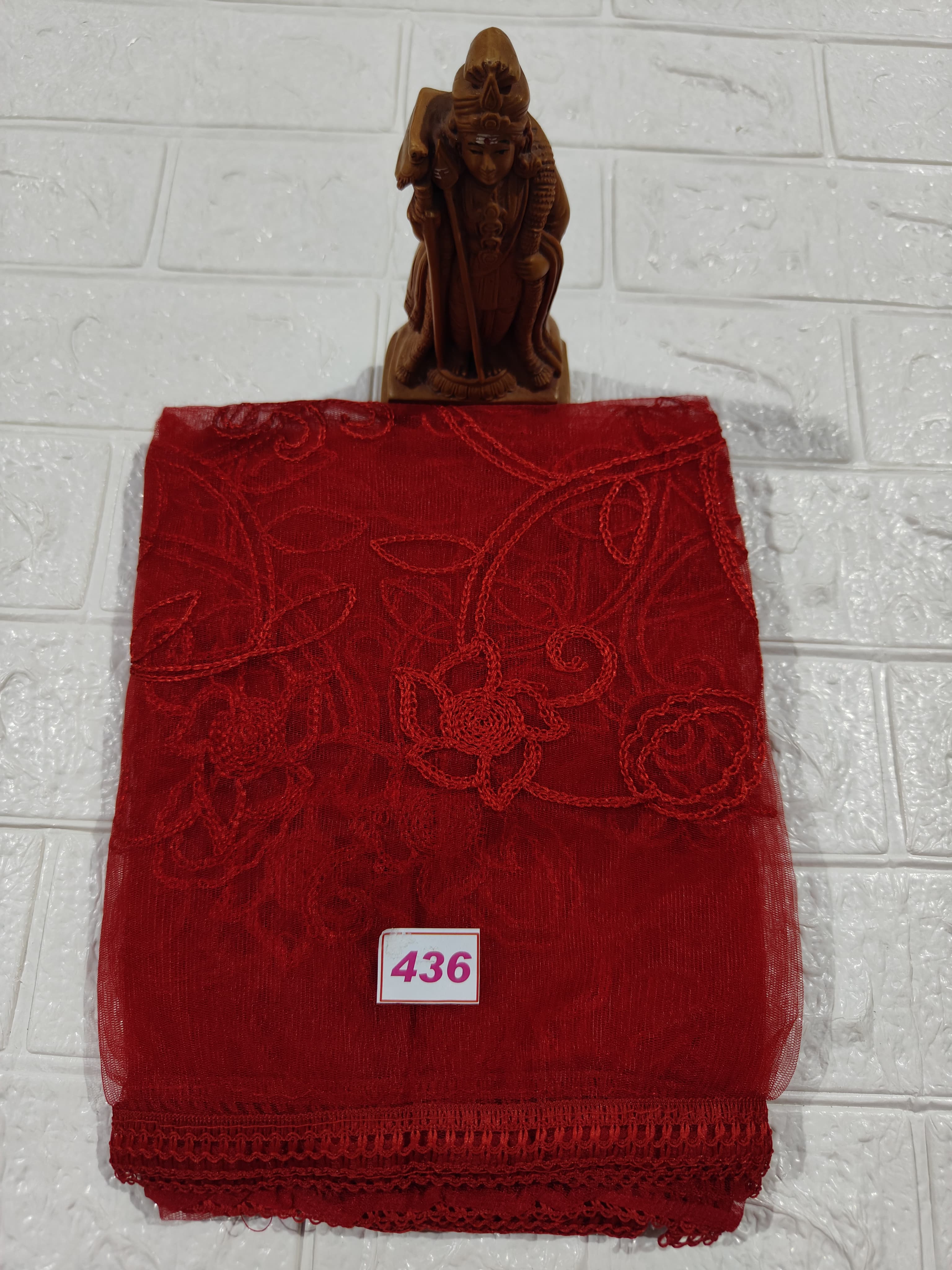 Netted Embroidery Dupatta (No 436)