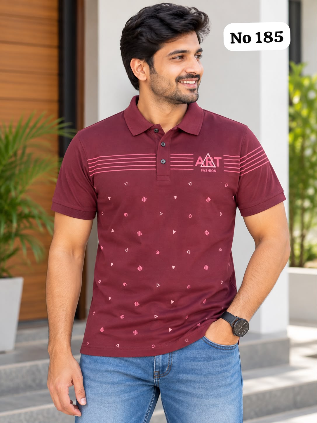 Branded Premium Cotton Lycra T-Shirt (No 185)(XL,2XL)