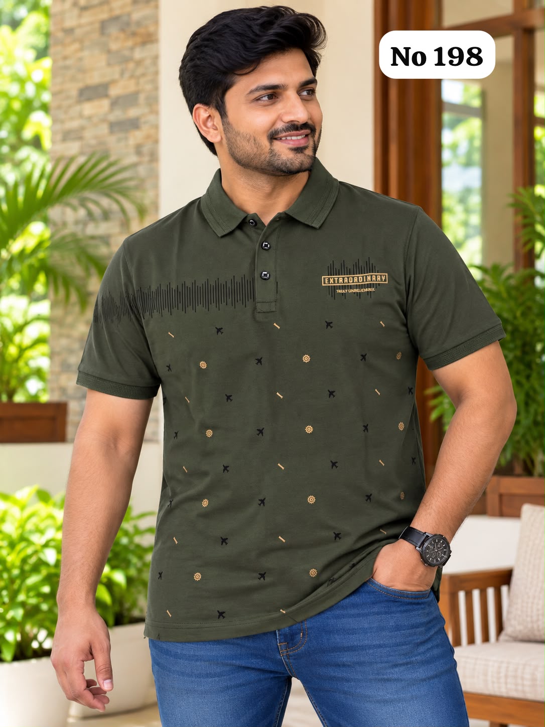 Branded Premium Cotton Lycra T-Shirt (No 198)(2XL)