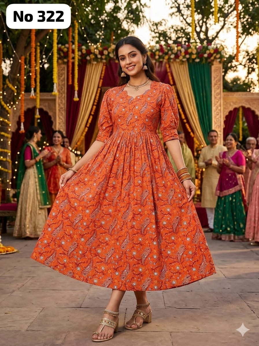 Kalamkari Cotton Anarkali (No 322)