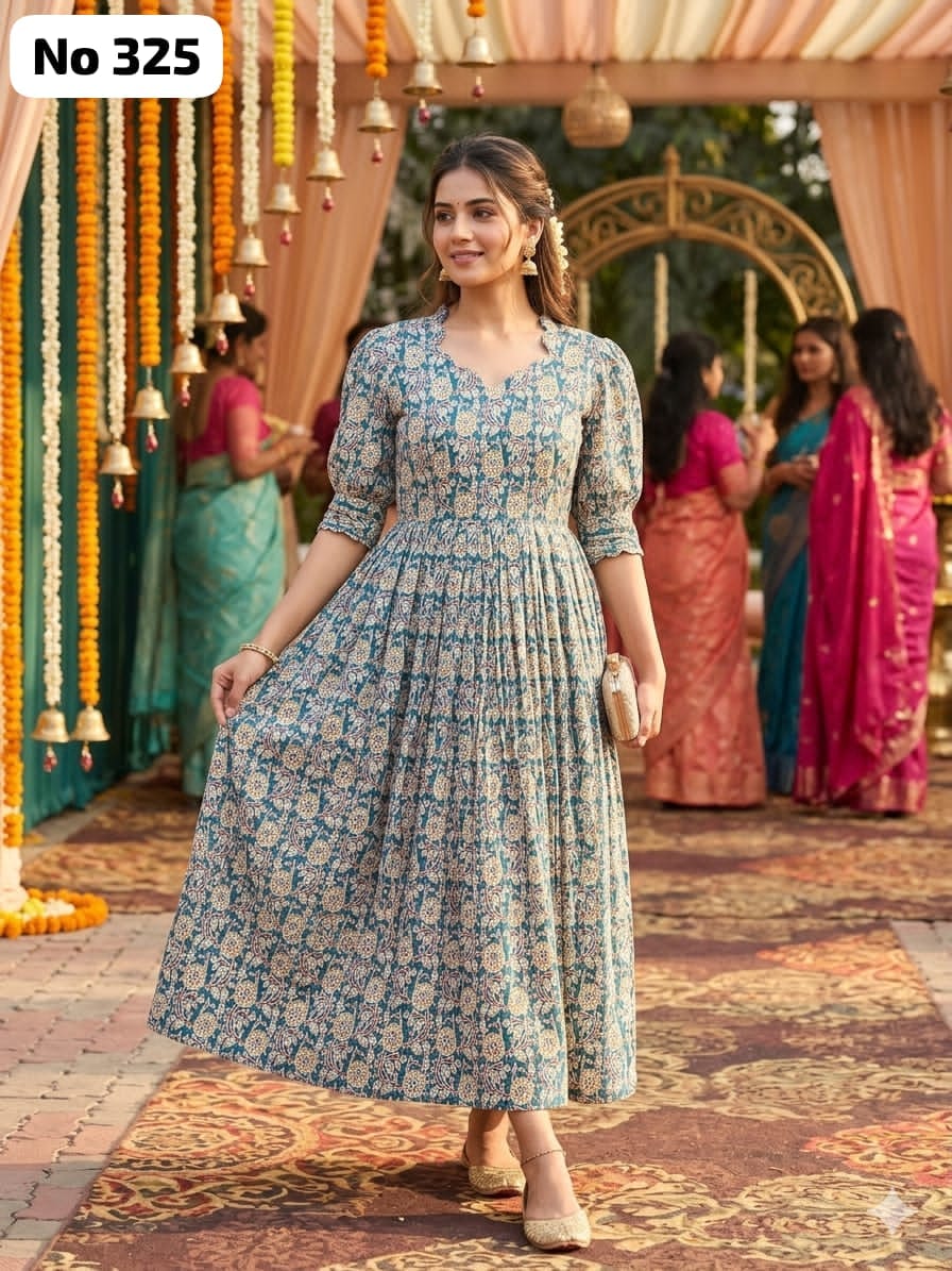 Kalamkari Cotton Anarkali (No 325)