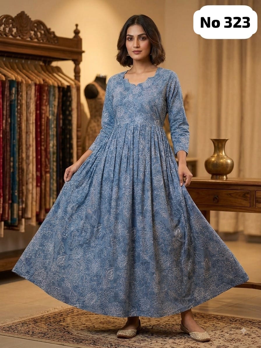 Kalamkari Cotton Anarkali (No 323)