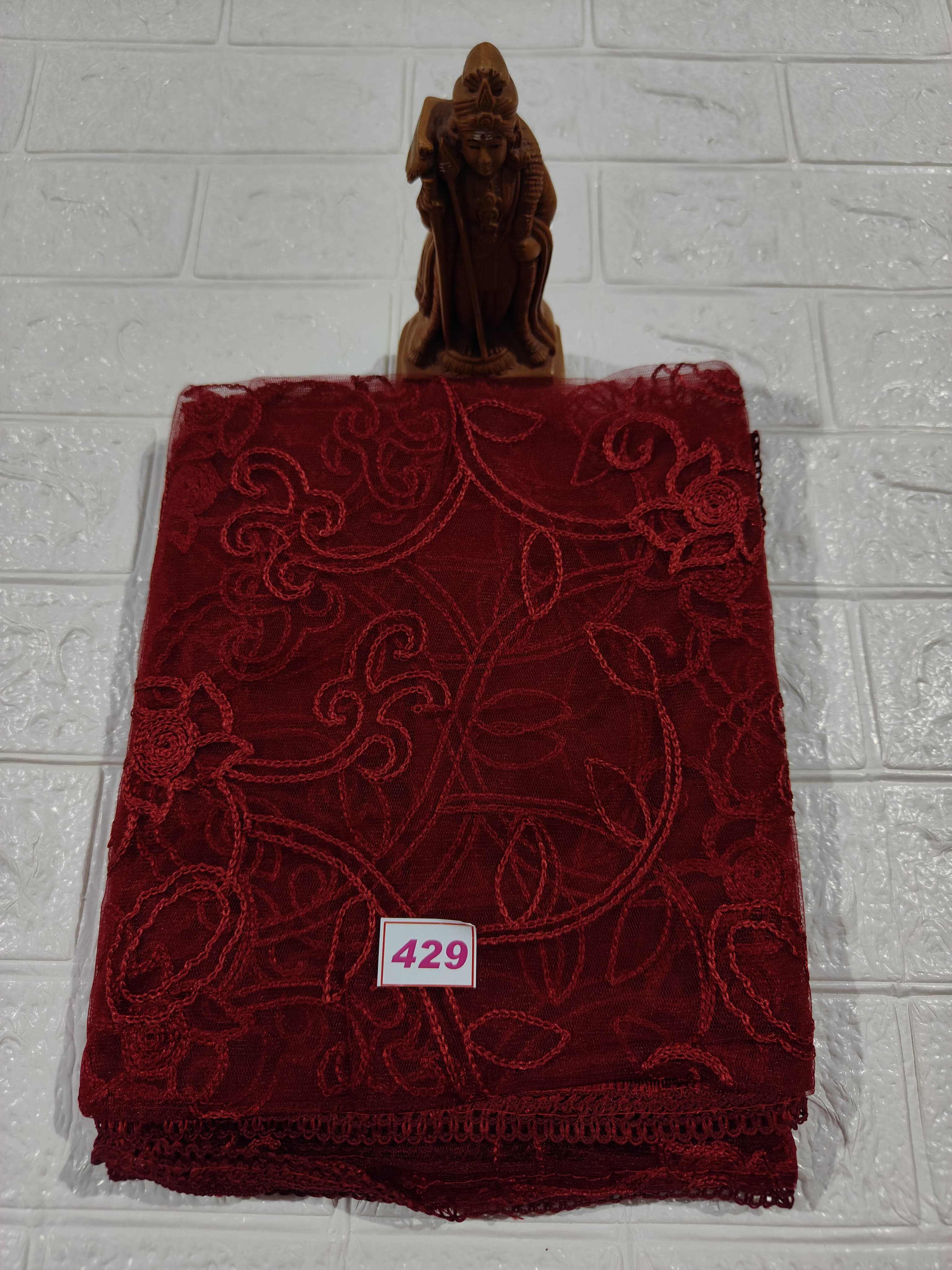 Netted Embroidery Dupatta (No 429)